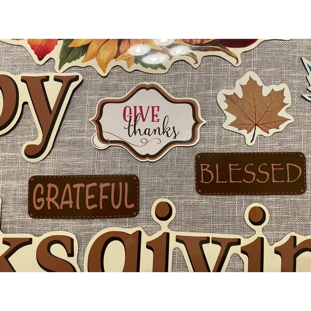 Vtg Die Cut Large Fall Autumn Thanksgiving Magnets Glossy Flexible Turkey Garage